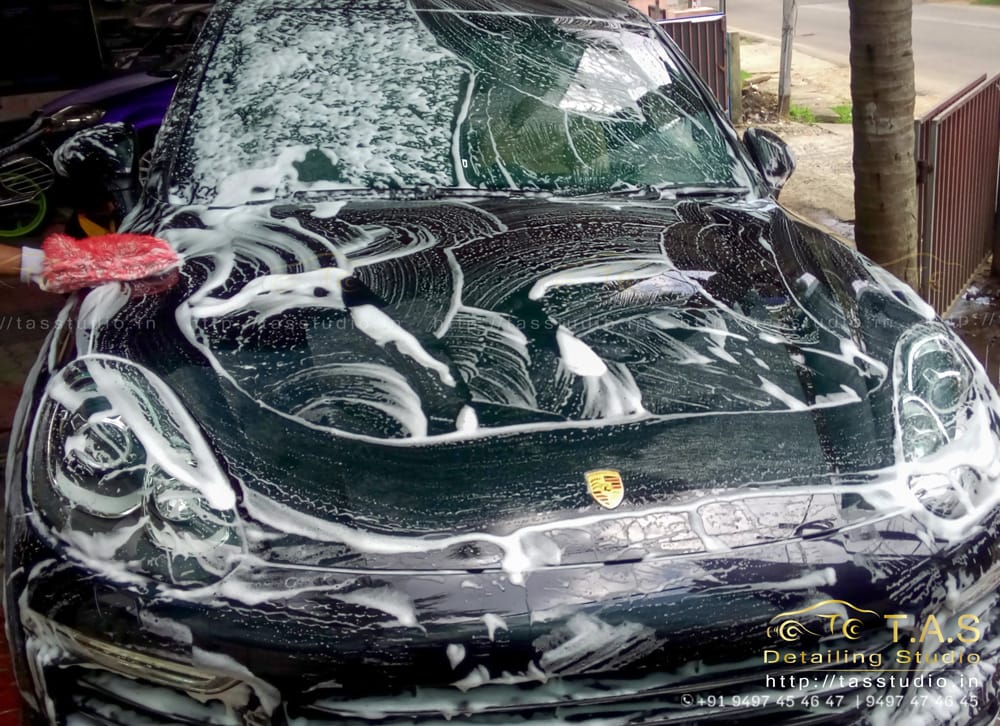 Porsche Car snow foam wash