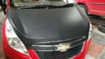 Matte black vinyl wrap, bonnet only