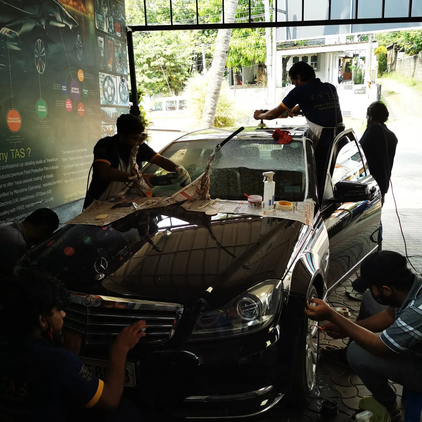 windshield polish, Benz